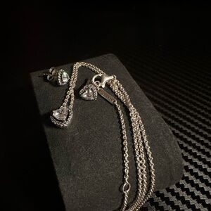 Pandora Silver Heart Charm Necklace